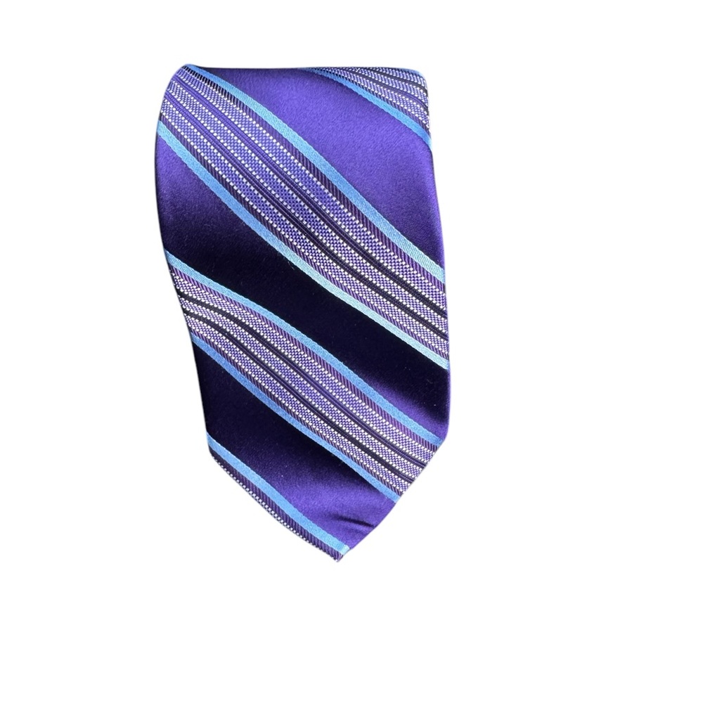 Micheal Kors Blue 100% silk striped tie